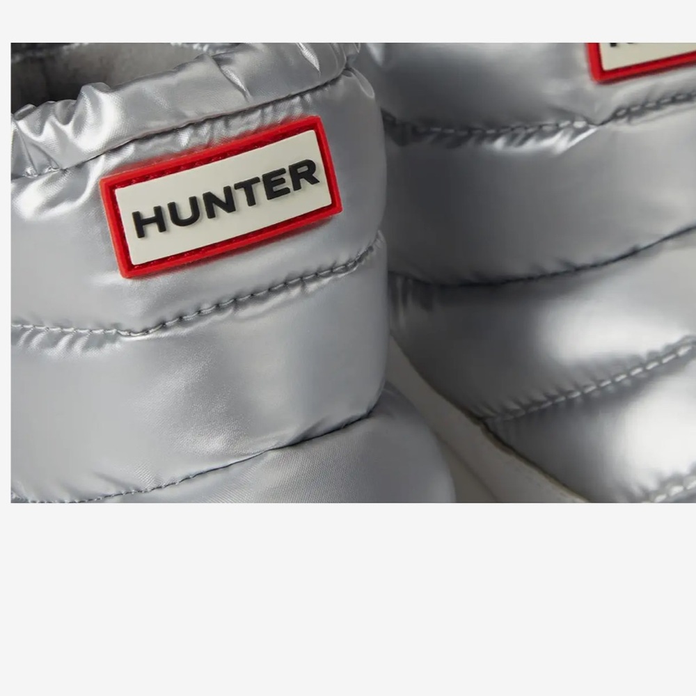 HUNTER WomenAnne Insulated Waterproof Snow Booties SILVER size 6 US NEW - Picture 5 of 16